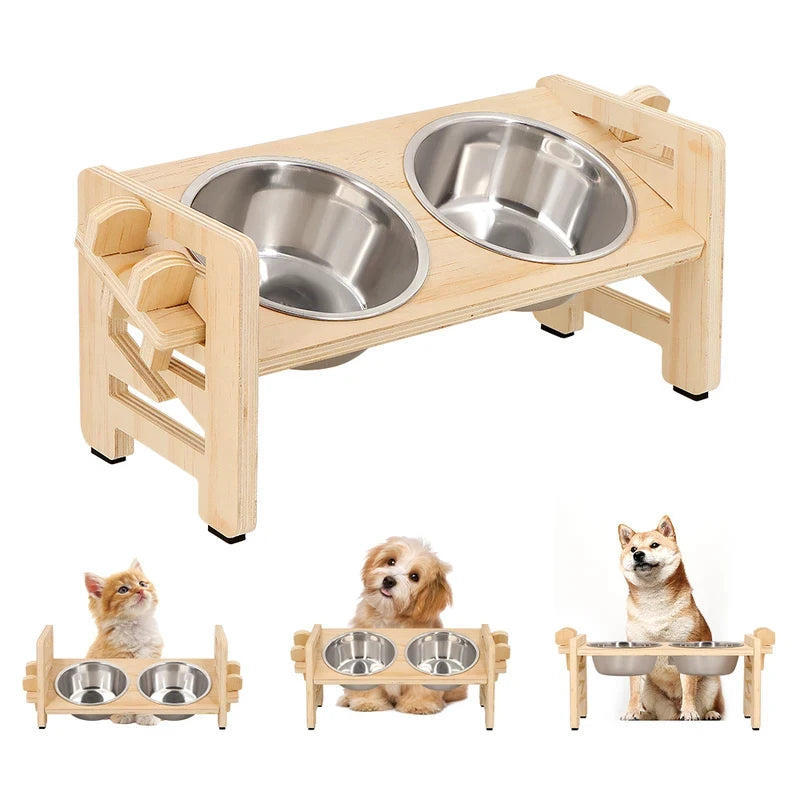 Raised Adjustable Dog Bowl Stand