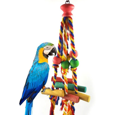 Parrot Wood & Rope Chew Toy