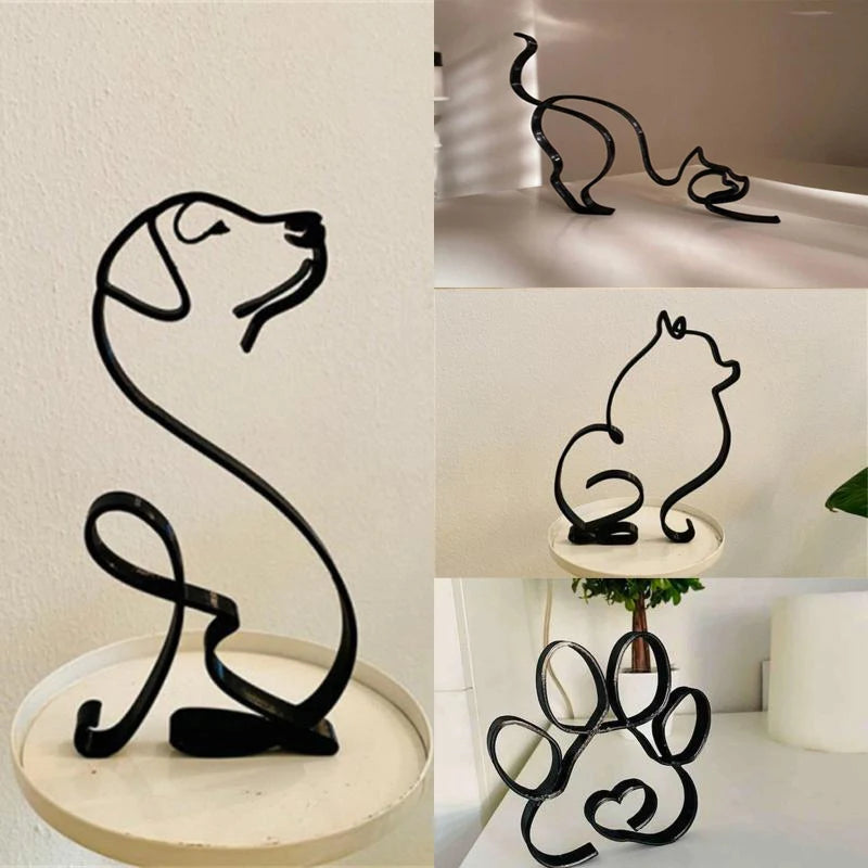 Abstract Dog Metal Sculpture