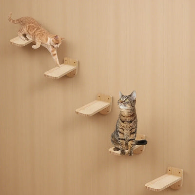 Wooden Cat Wall Steps (5-Piece)