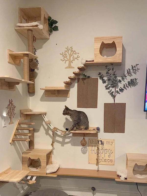 Wall-Mounted Cat Climbing Steps