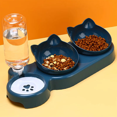 3-in-1 Cat-Ear Pet Feeding Station