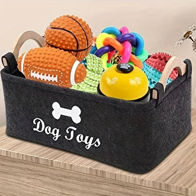 Felt Dog Toy Storage Box