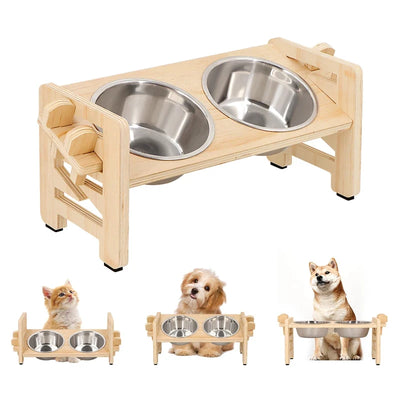 Raised Adjustable Dog Bowl Stand