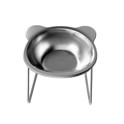 Slanted Stainless Steel Pet Bowl