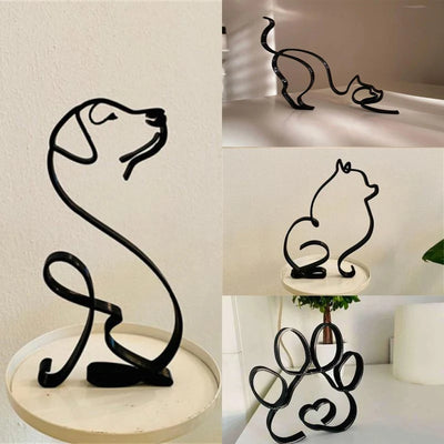 Abstract Dog Metal Sculpture