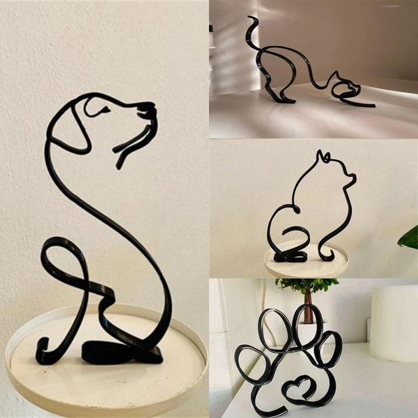 Abstract Dog Metal Sculpture