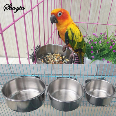 Stainless Steel Bird Feeding Cups
