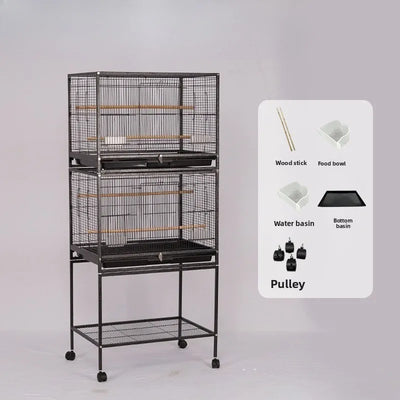 Multi-Level Parrot Aviary Cage