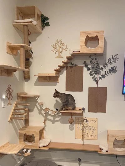 Wall-Mounted Cat Climbing Steps